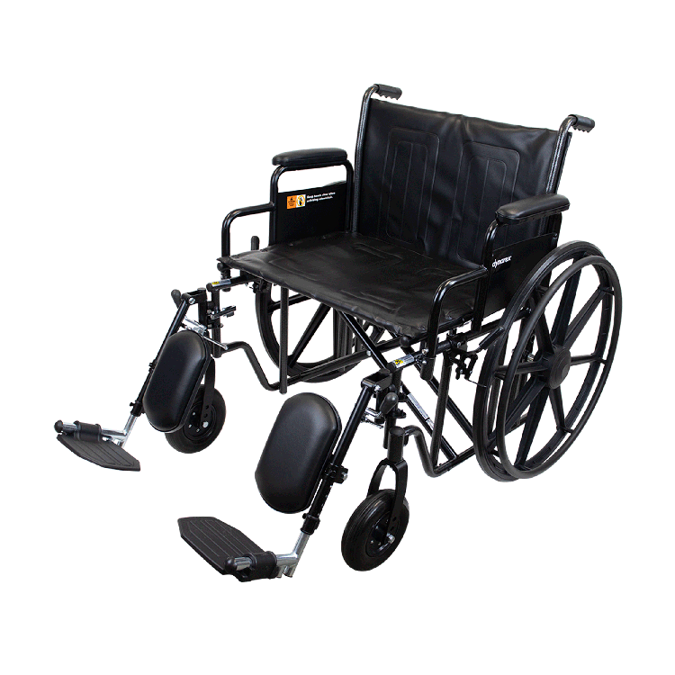 Dynarex Bari+Max Bariatric Wheelchair, Silver Vein