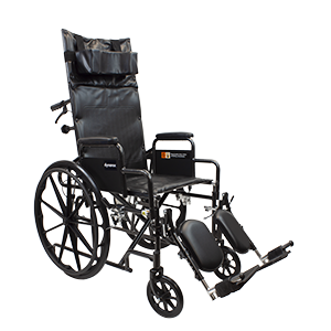 Dynarex Bari+Max DynaRide Reclining Wheelchair, Silver Vein