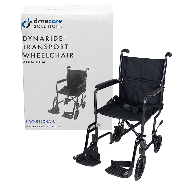 Dynarex Bari+Max DynaRide Transport Wheelchair Aluminum 17"