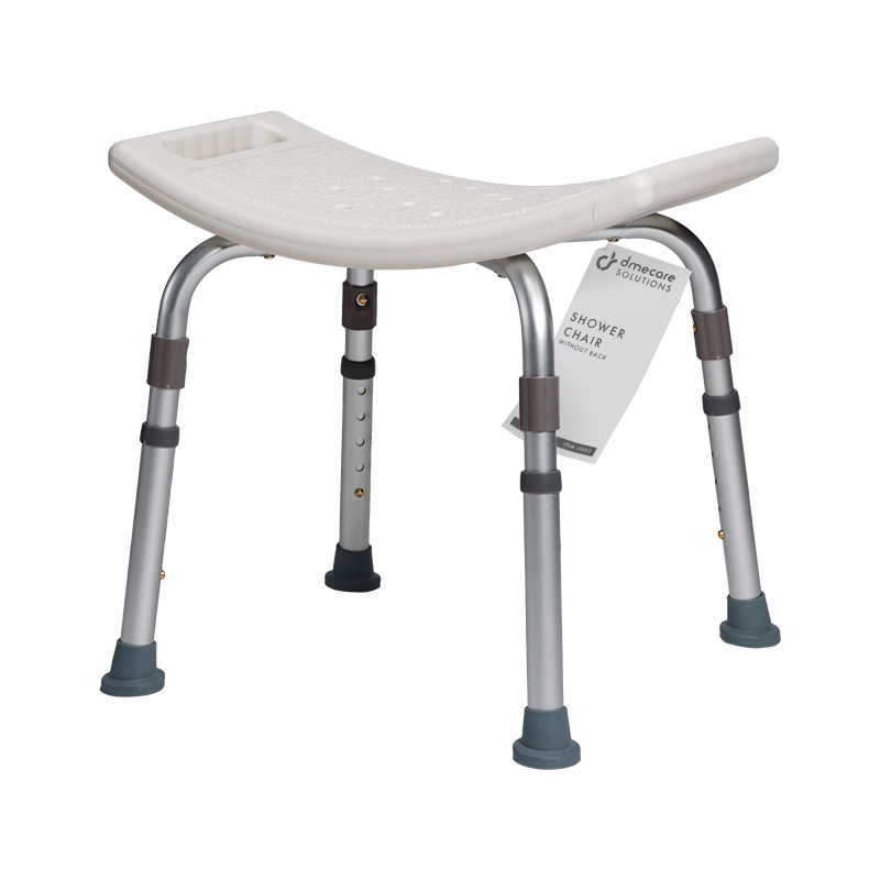 Dynarex Shower Chair without Back provides a reliable seated option for individuals who need added support while bathing