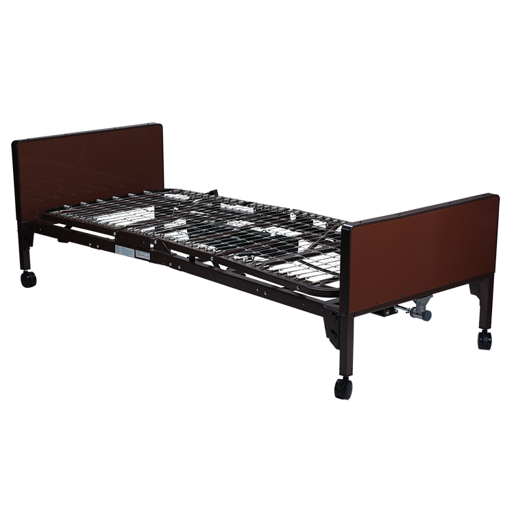 Dynarex Bari+Max Semi Electric Homecare Bed w/ Half Rail & Foam Homecare Matt