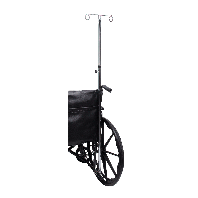 Dynarex Wheelchair Universal Telescoping IV Pole is height adjustable and