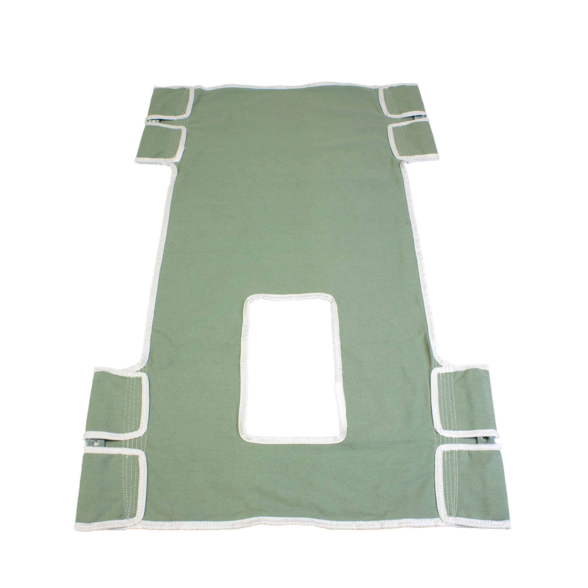 Dynarex Standard Canvas Sling with Commode Opening is made from a supportive canvas material that is easy to wash and