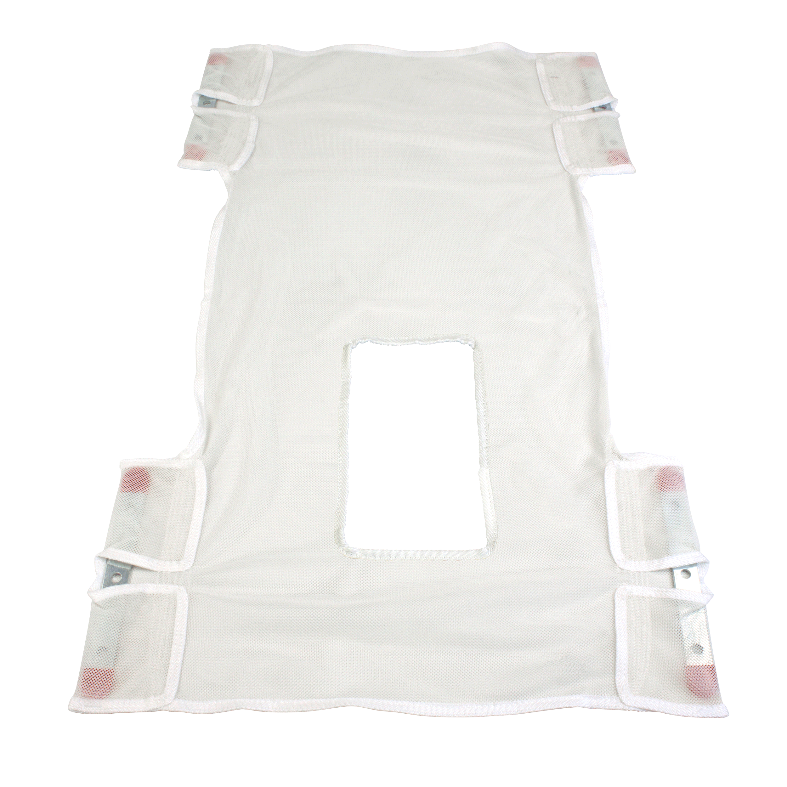 Dynarex Standard Mesh Sling with Commode Opening is made from a breathable mesh material that is easy to wash and