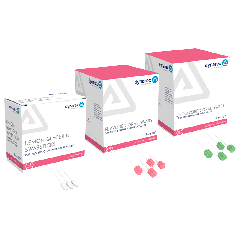 Dynarex Oral Swabsticks gently clean, moisten, and refresh the mouth, teeth, and gums