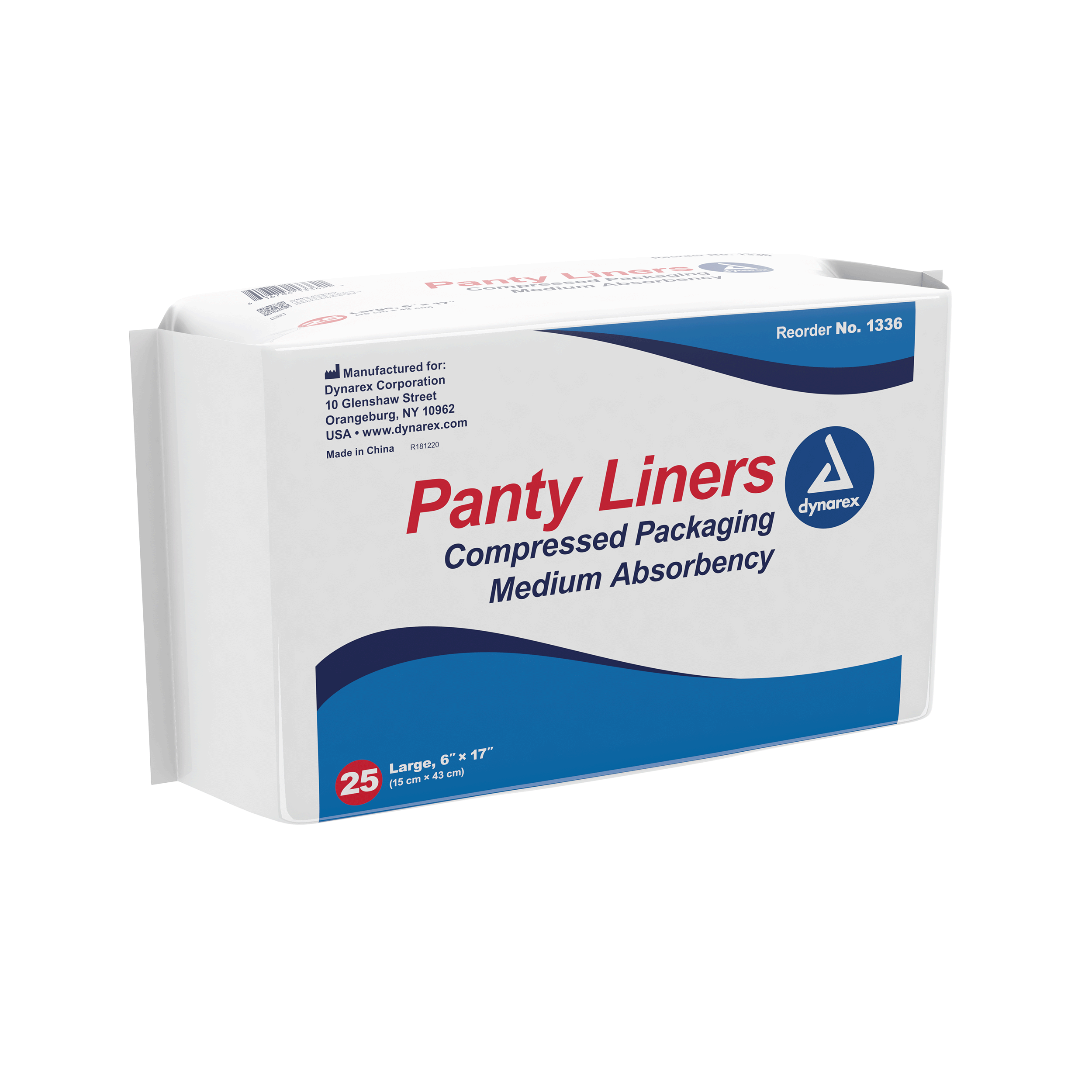 Dynarex Panty Liners w/ Adhesive Tab