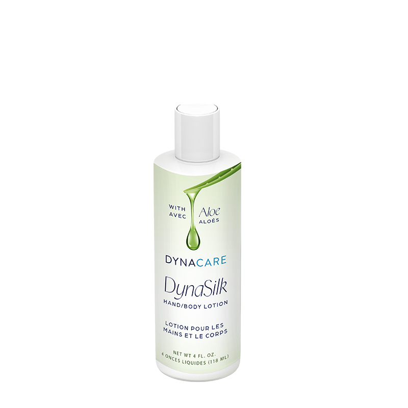 DynaSilk with Aloe Hand & Body Lotion is formulated with aloe vera to help moisturize dry skin