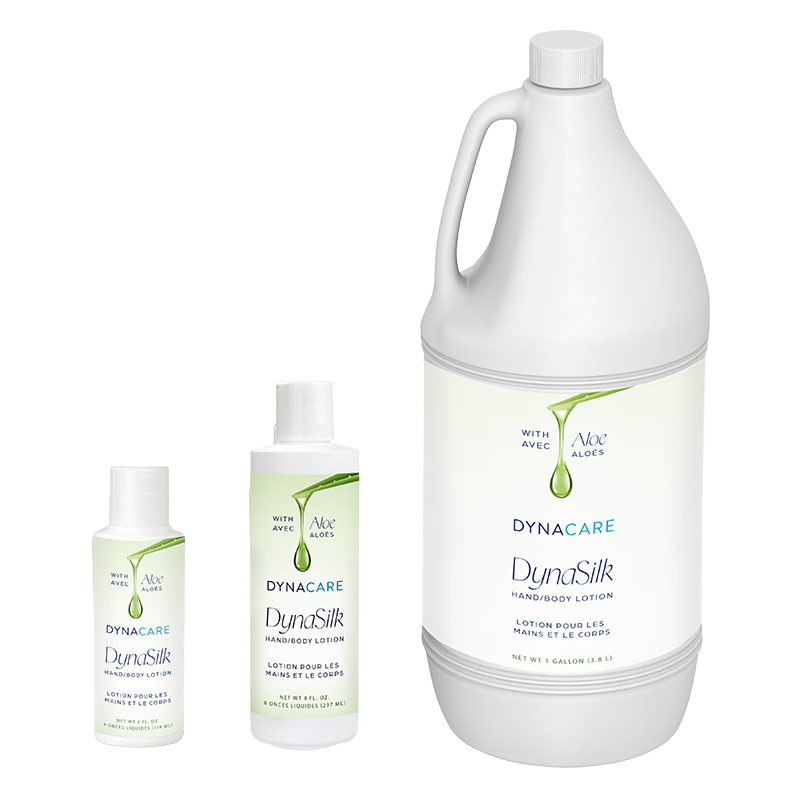 DynaSilk with Aloe Hand & Body Lotion is formulated with aloe vera to help moisturize dry skin