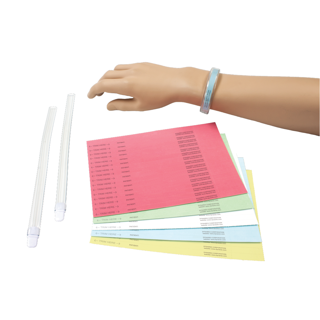 Dynarex ID Bands are flexible wrist bands used for patient identification in medical facilities and treatment centers