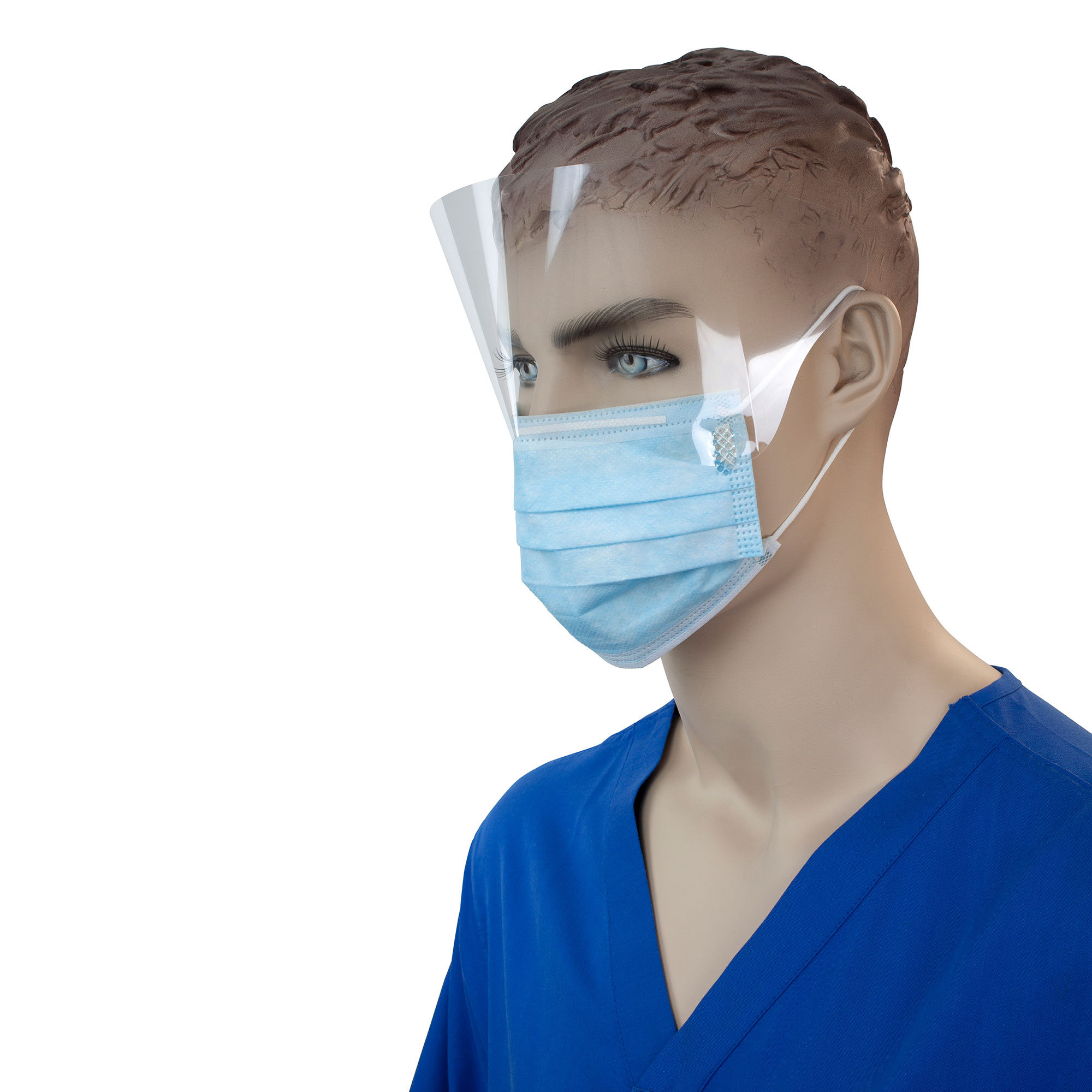 Dynarex Resp-O2 Procedure Face Mask w/ Ear Loop and Plastic Shield