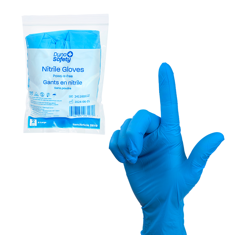 Dynarex Nitrile Exam Gloves In A Bag, X-Large, Powder-Free