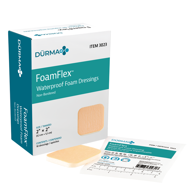 Dürma+ Non-Adhesive Waterproof Foam Dressings provide a comfortable, warm, moist wound environment