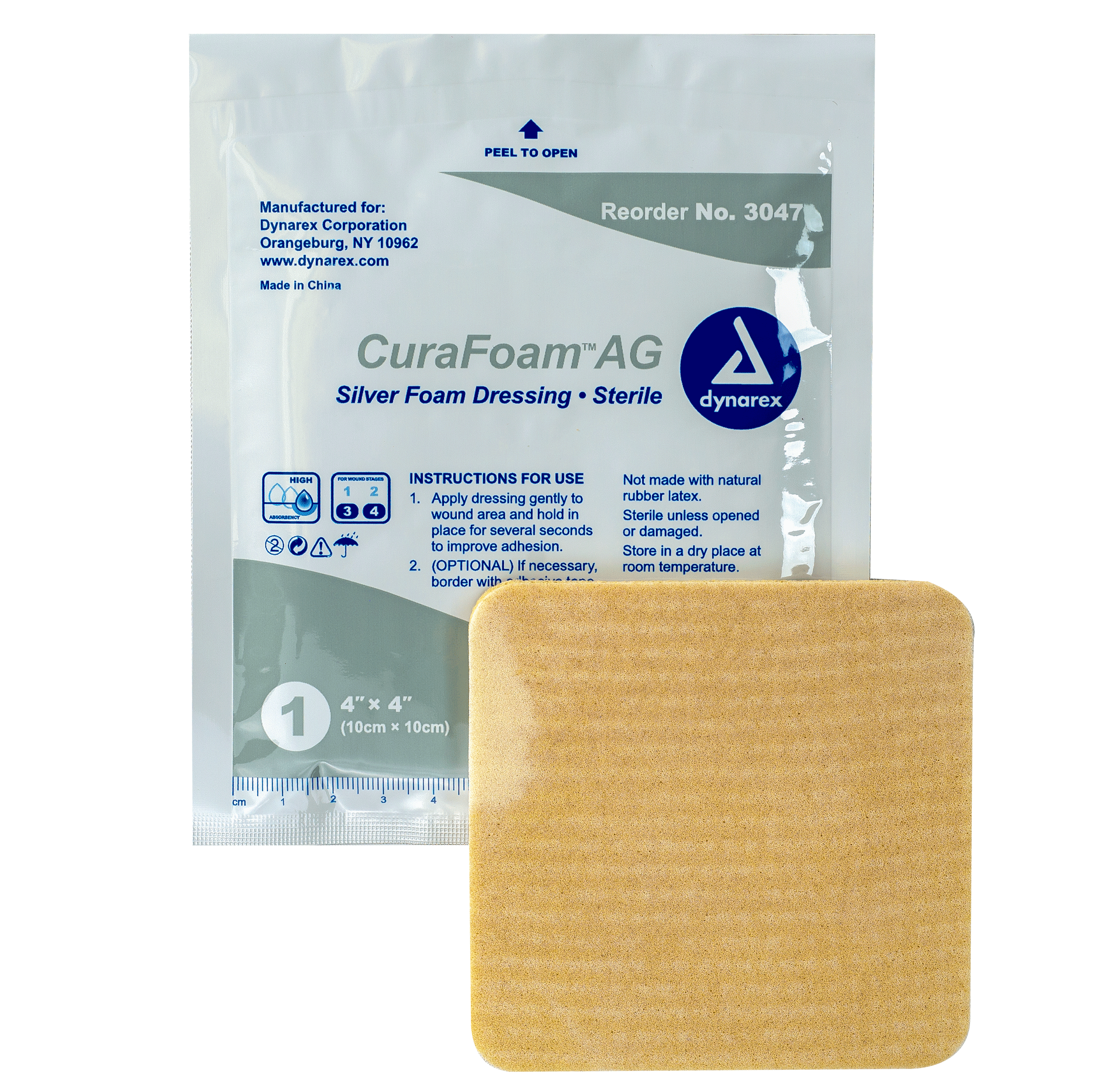 Dynarex CuraFoam AG - Silver Foam Dressing