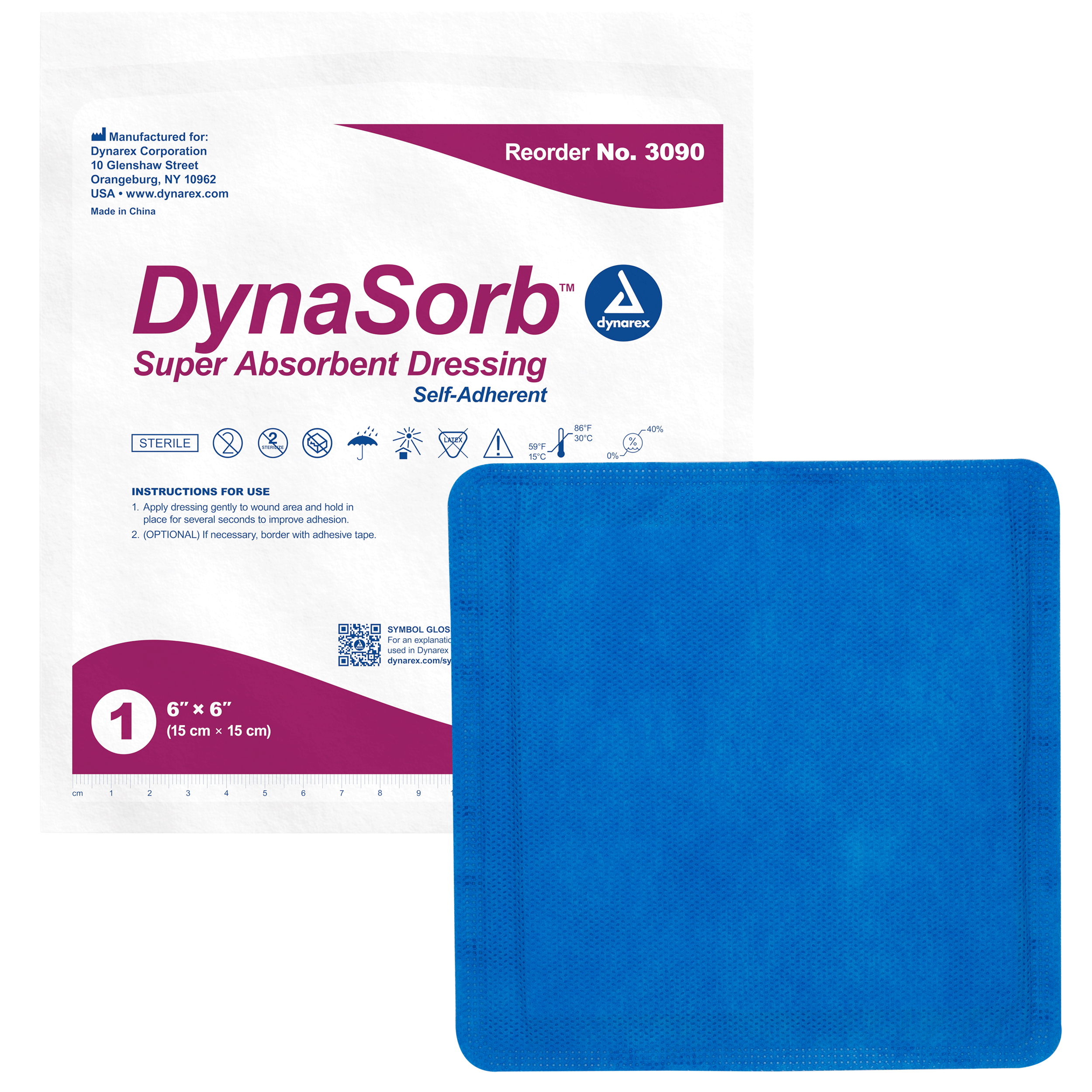 Dynarex DynaSorb - Super Absorbent Dressing, Self-Adherent