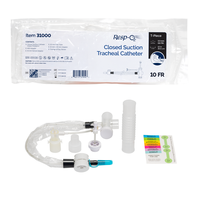 Dynarex Resp-O2 Closed Suction Tracheal Catheter w/ T-Piece