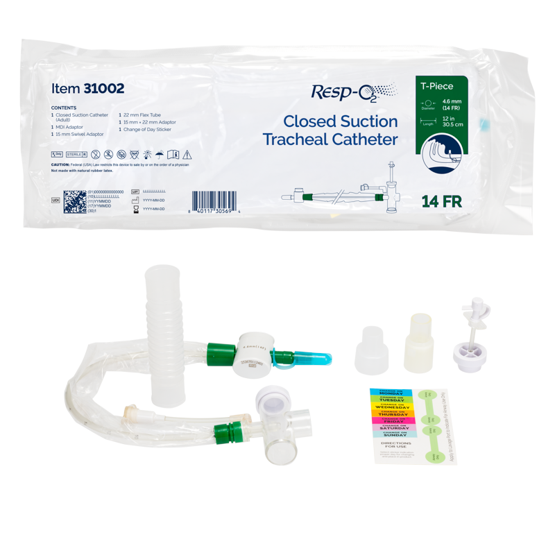 Dynarex Resp-O2 Closed Suction Tracheal Catheter w/ T-Piece