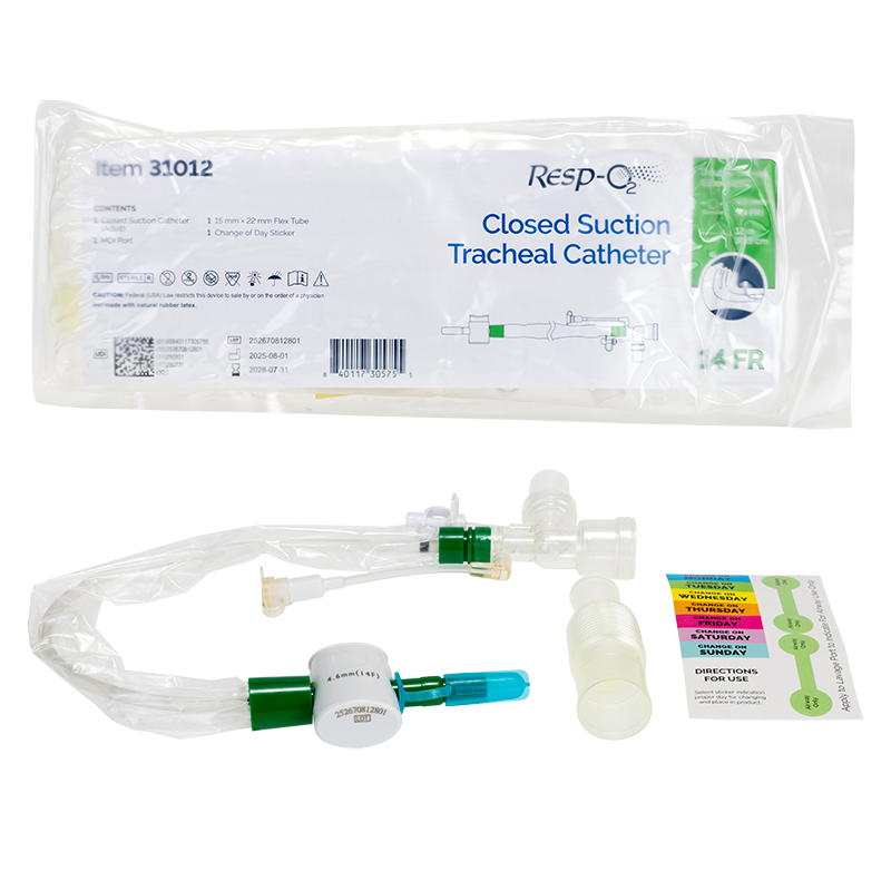 Dynarex Resp-O2 Closed Suction Endotracheal Catheter w/ Double Swivel Elbow