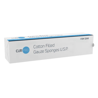 CurPro Cotton Filled Gauze Sponges are highly absorbent sponges made with 100% cotton gauze and