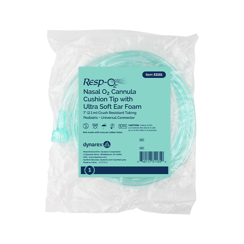 Dynarex Resp-O2 Nasal Oxygen Cannulas with Cushion Tips and Ultra Soft Ear Foam