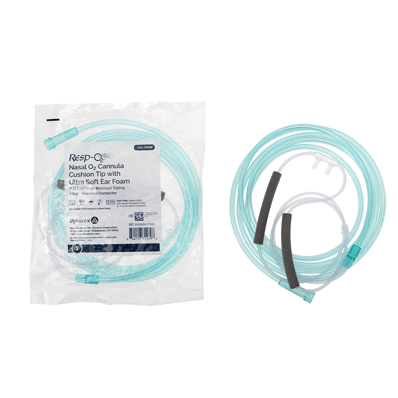 Dynarex Resp-O2 Nasal Oxygen Cannulas with Cushion Tips and Ultra Soft Ear Foam