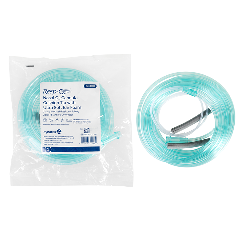 Dynarex Resp-O2 Nasal Oxygen Cannulas with Cushion Tips and Ultra Soft Ear Foam