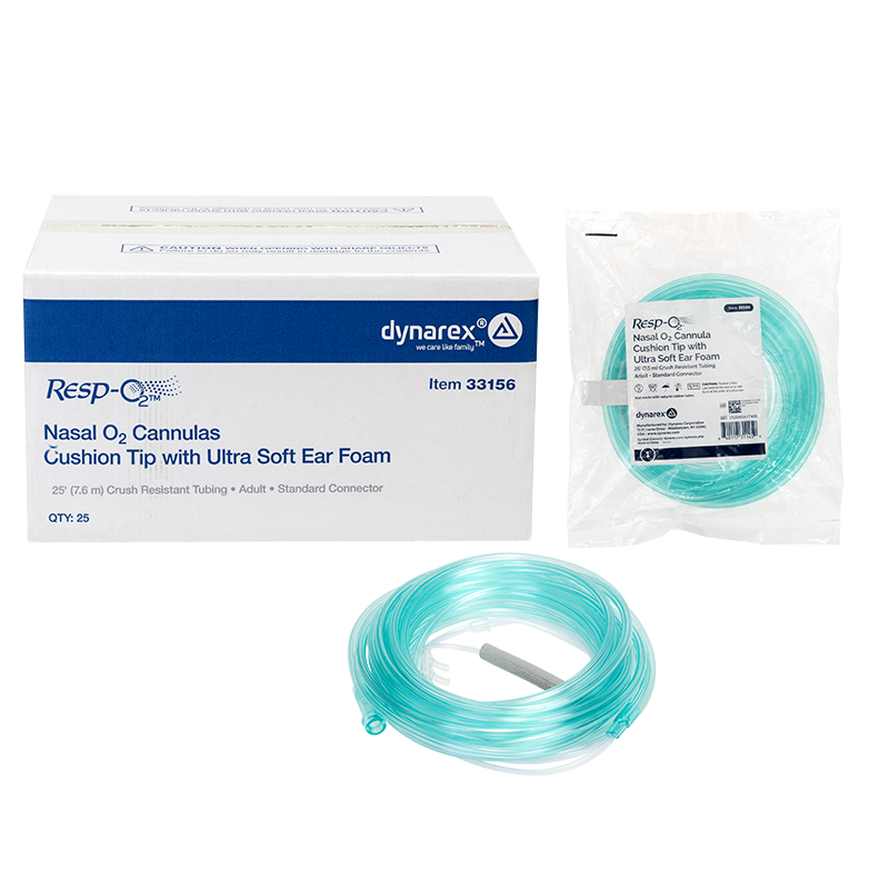 Dynarex Resp-O2 Nasal Oxygen Cannulas with Cushion Tips and Ultra Soft Ear Foam