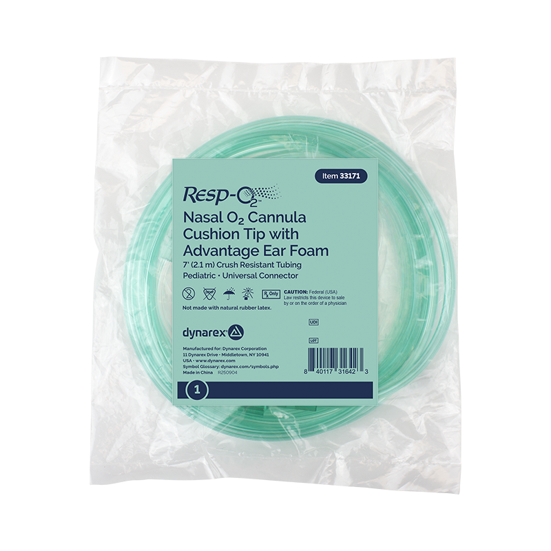 Dynarex Resp-O2 Nasal Oxygen Cannulas with Cushion Tips and Advantage Ear Foam