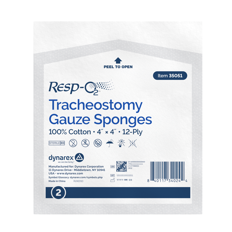 Resp-O2β’ Tracheostomy Drain Sponges
