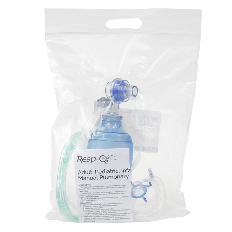Dynarex Resp-O2 Manual Pulmonary Resuscitator (MPR) Mask, Reservoir Bag