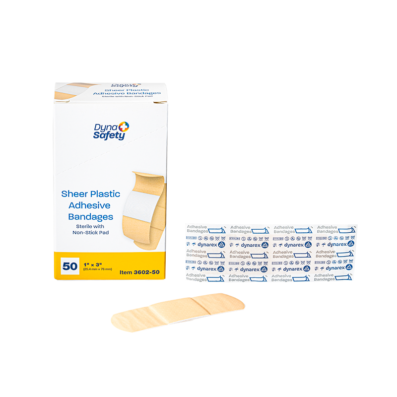 DynaSafety Sheer Plastic Adhesive Bandages