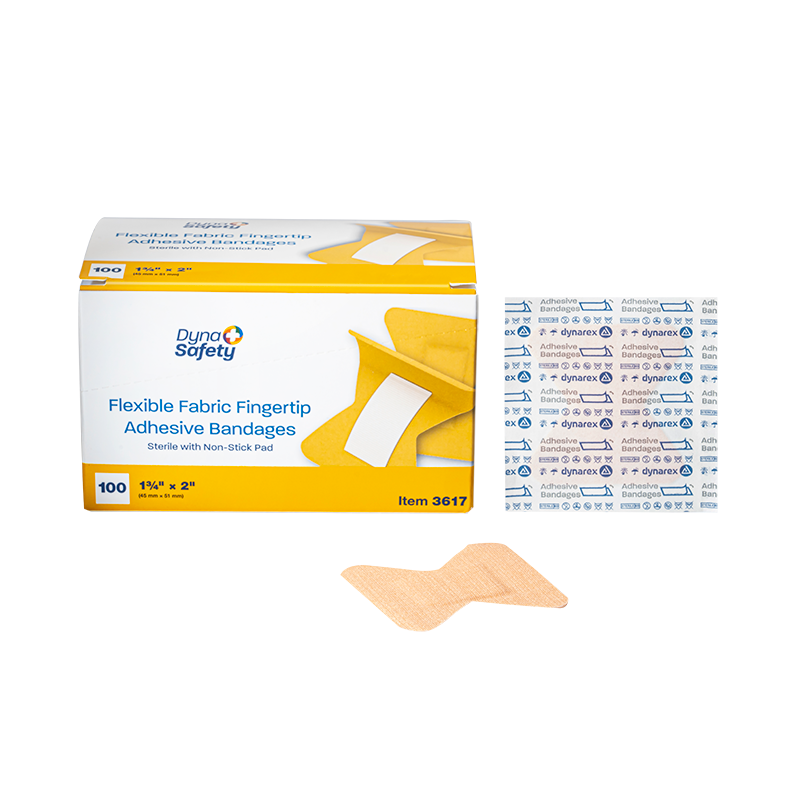 Dynarex Adhesive Flexible Fabric Bandages Fingertip - Sterile