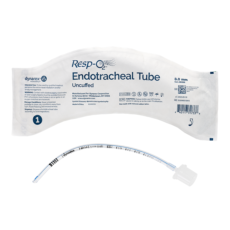 Dynarex Resp-O2 Endotracheal Tubes - Uncuffed