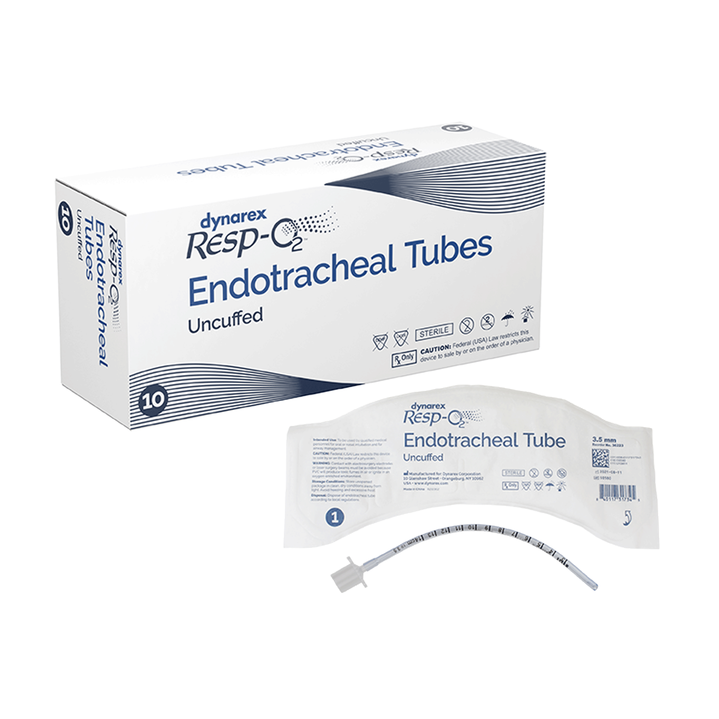 Dynarex Resp-O2 Endotracheal Tubes - Uncuffed