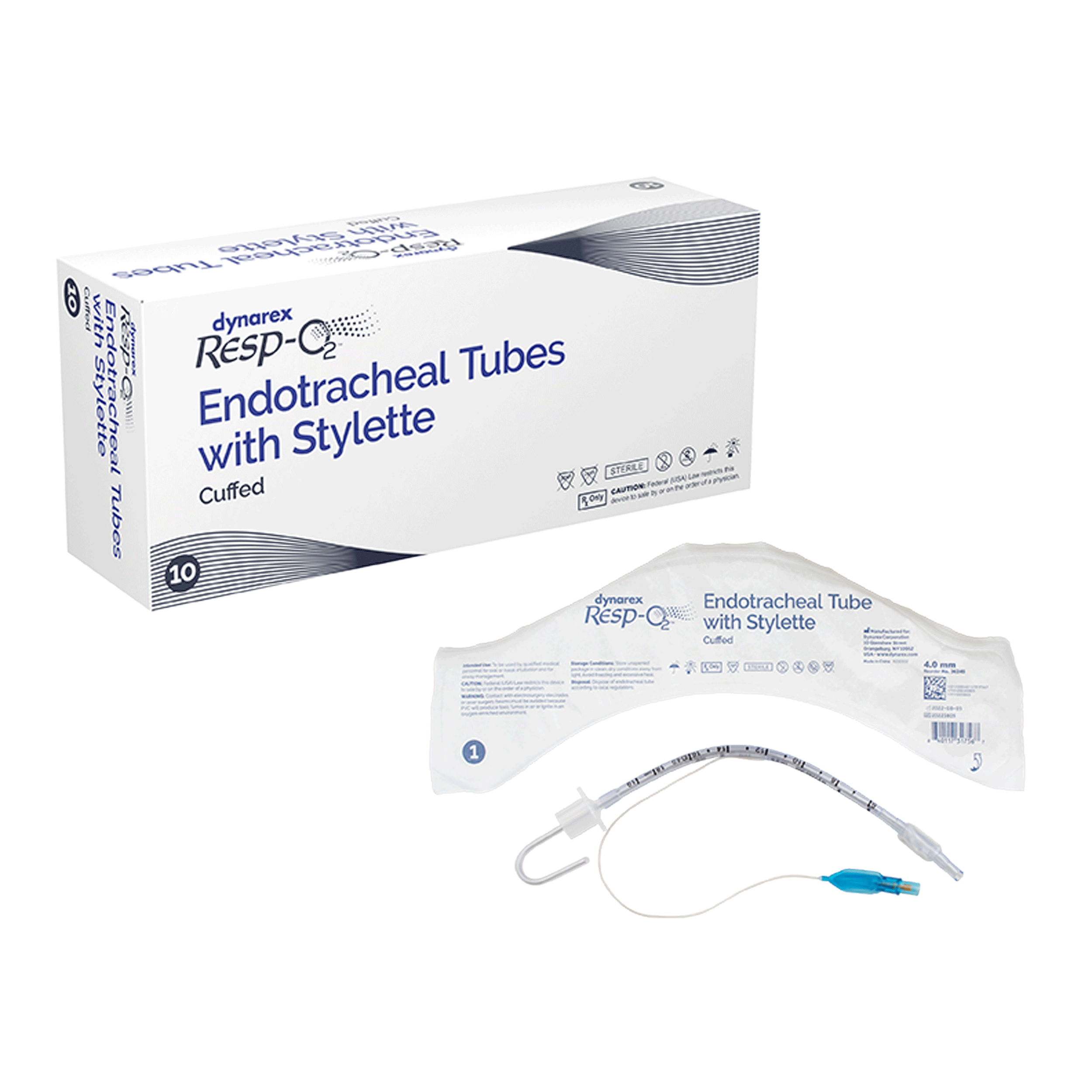 Dynarex Resp-O2 Endotracheal Tubes w/ Stylette - Cuffed