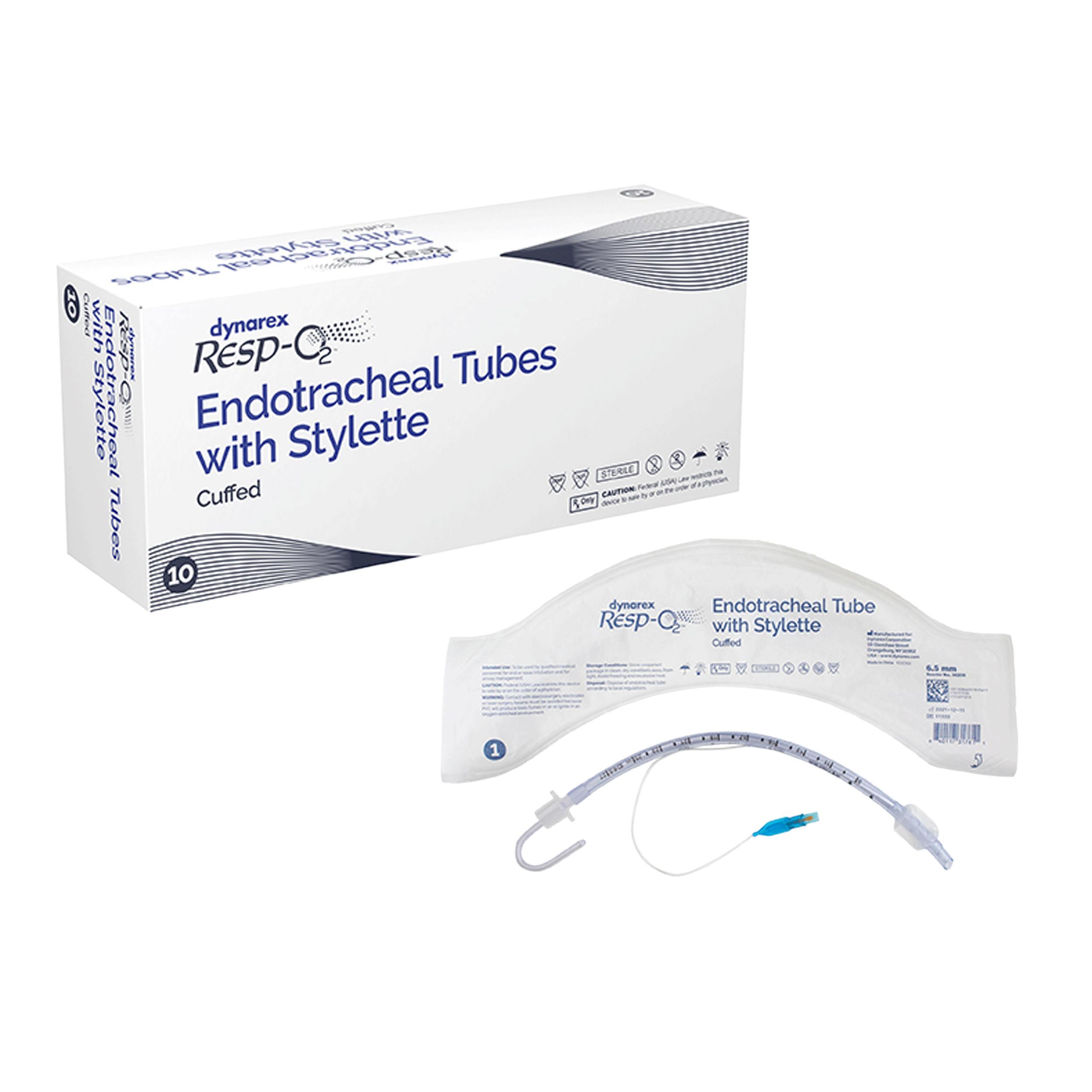 Dynarex Resp-O2 Endotracheal Tubes w/ Stylette - Cuffed