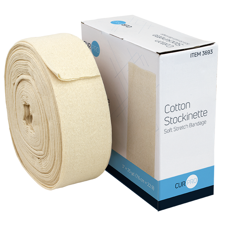 CurPro Cotton Stockinettes are tubular bandages designed for enhanced skin protection under casts or splints