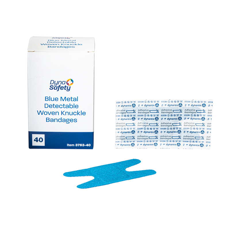 Dynarex Blue Metal Detectable Woven Bandage - Knuckle