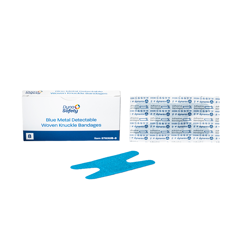 Dynarex Blue Metal Detectable Woven Bandage - Knuckle