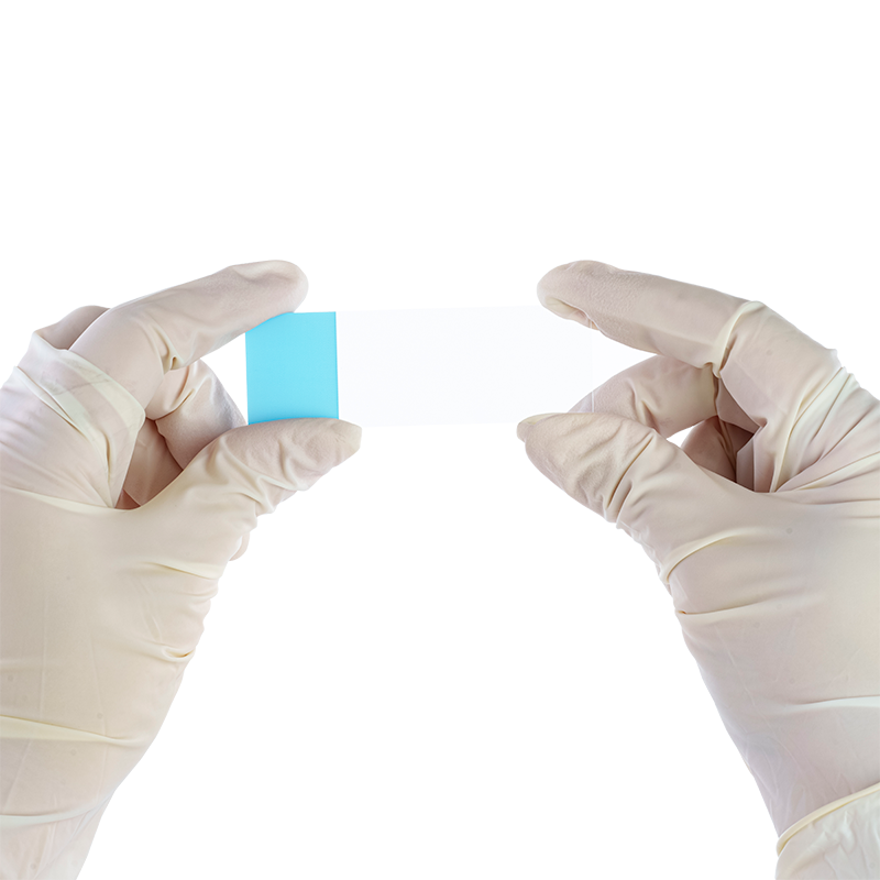 Dynarex LabChoice Microscope Slides, Frosted Blue, corner grounded