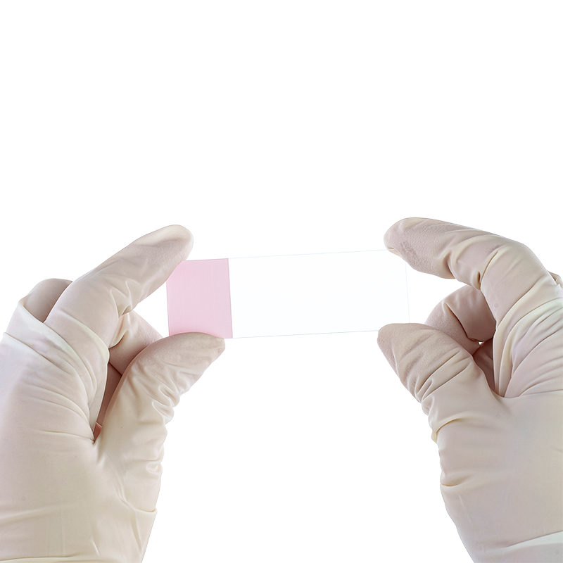 Dynarex LabChoice Microscope Slides, Frosted Pink, corner grounded