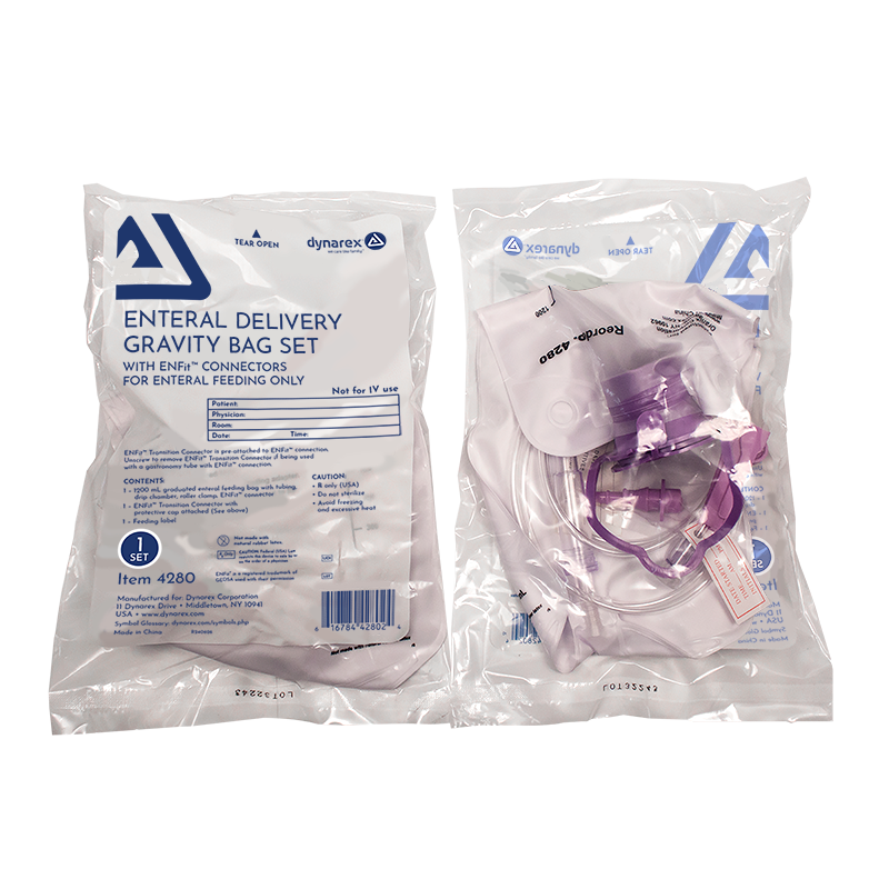 Dynarex Enteral Delivery Gravity Bag Set - w/ ENFit Connector