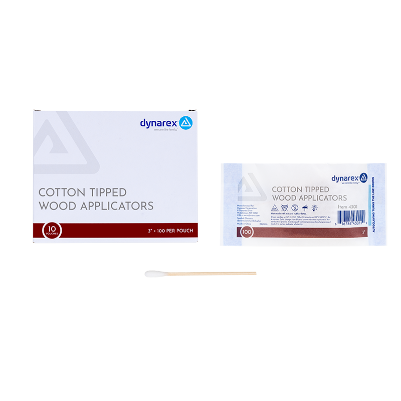Dynarex Cotton Tipped Wood Applicators - Non-Sterile