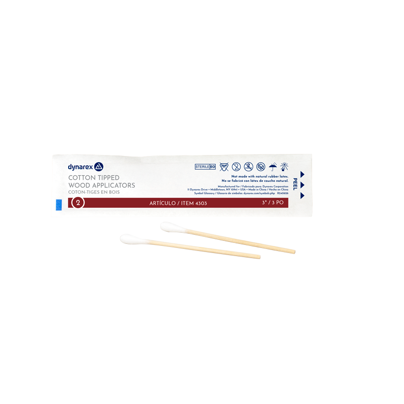 Dynarex Cotton Tipped Wood Applicators - Sterile