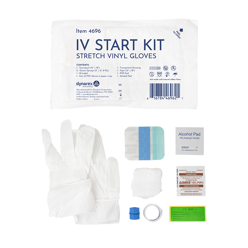Dynarex IV Start Kits are sterile, single-use kits designed to support safe, efficient IV site preparation and dressing