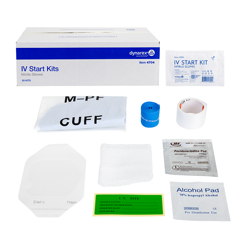 Dynarex IV Start Kits are sterile, single-use kits designed to support safe, efficient IV site preparation and dressing
