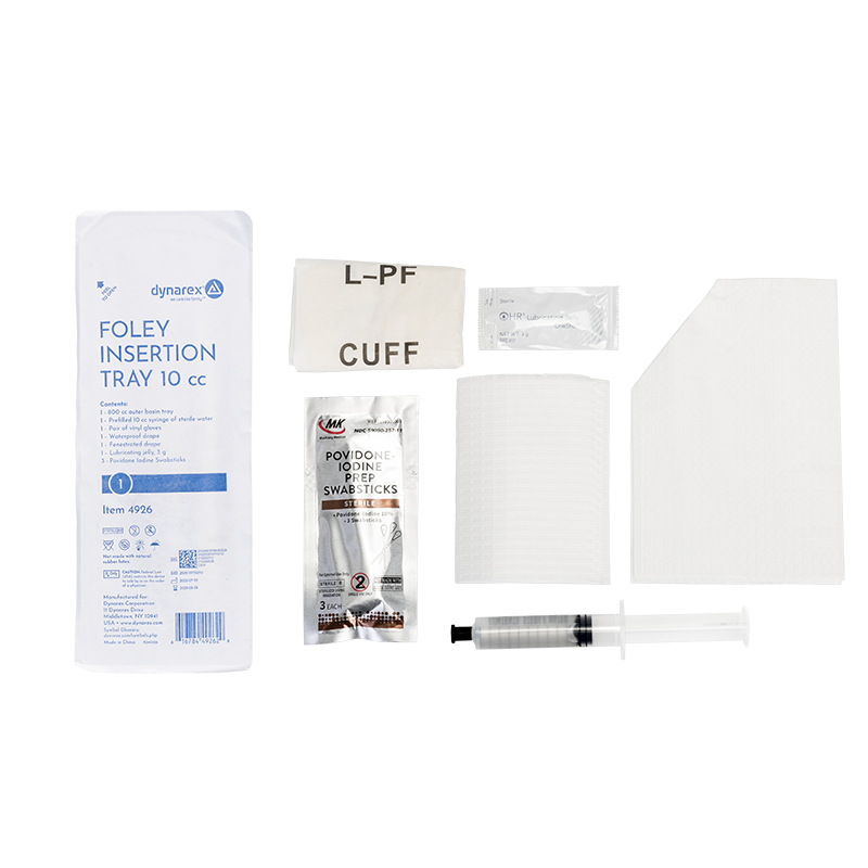 Dynarex Foley Insertion Tray w/ Prefilled Syringe - Sterile