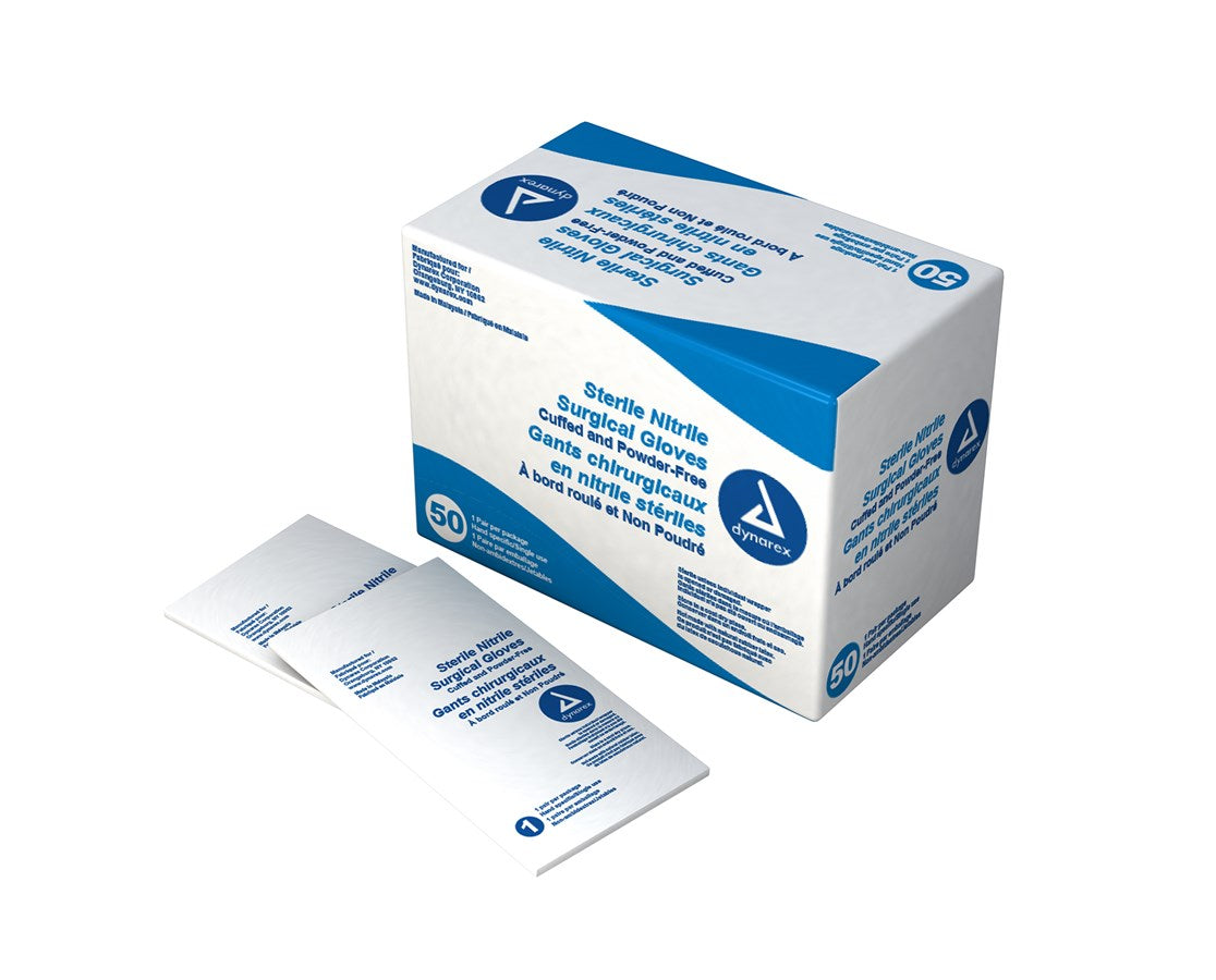 Dynarex Nitrile Sterile Surgical Gloves, Pairs