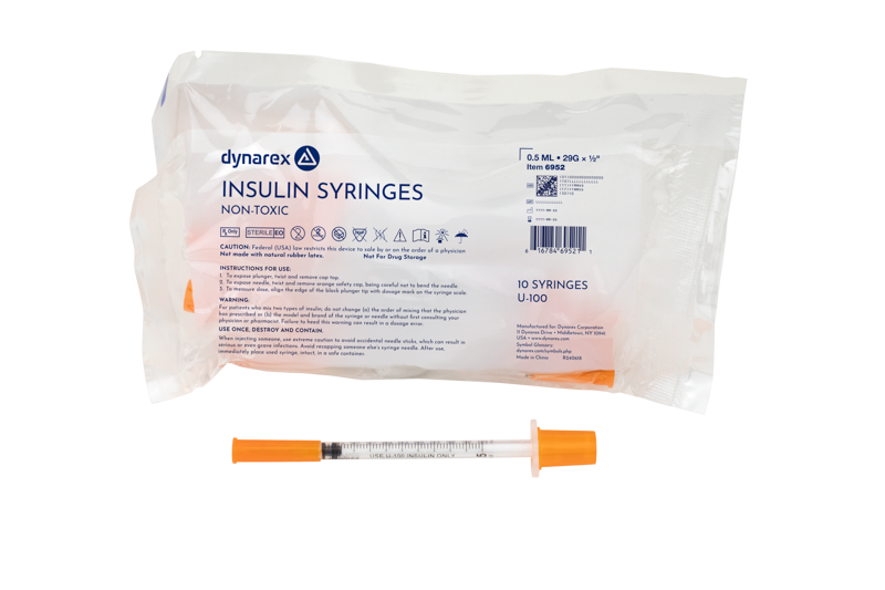 Dynarex Insulin Syringes are high-quality hypodermic syringes designed to effectively deliver insulin
