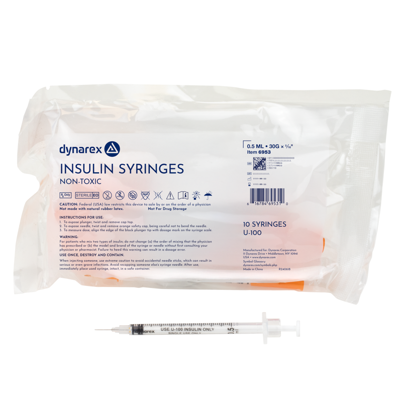 Dynarex Insulin Syringes are high-quality hypodermic syringes designed to effectively deliver insulin