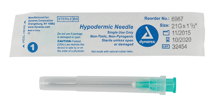Dynarex Hypodermic Needle - Non-Toxic